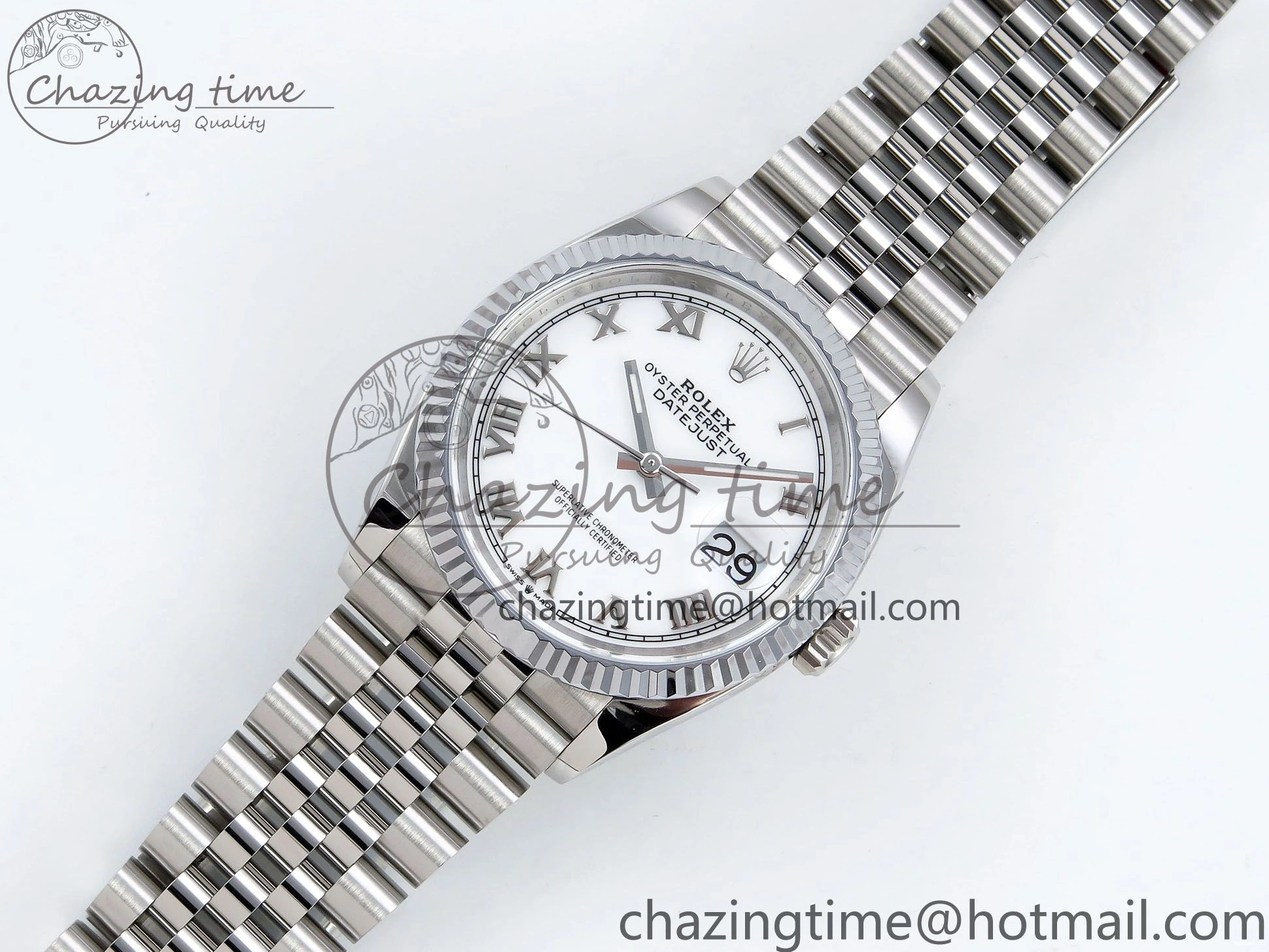 Roman Markers 36mm Steel Number Edition 1:1 Bracelet SS HGF Best 904L Dial 126234 Datejust on VR3235 White 0113